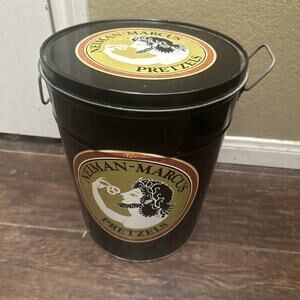 Vintage Neiman Marcus Pretzels Tin Can XL Advertisement Display Piece 12x11